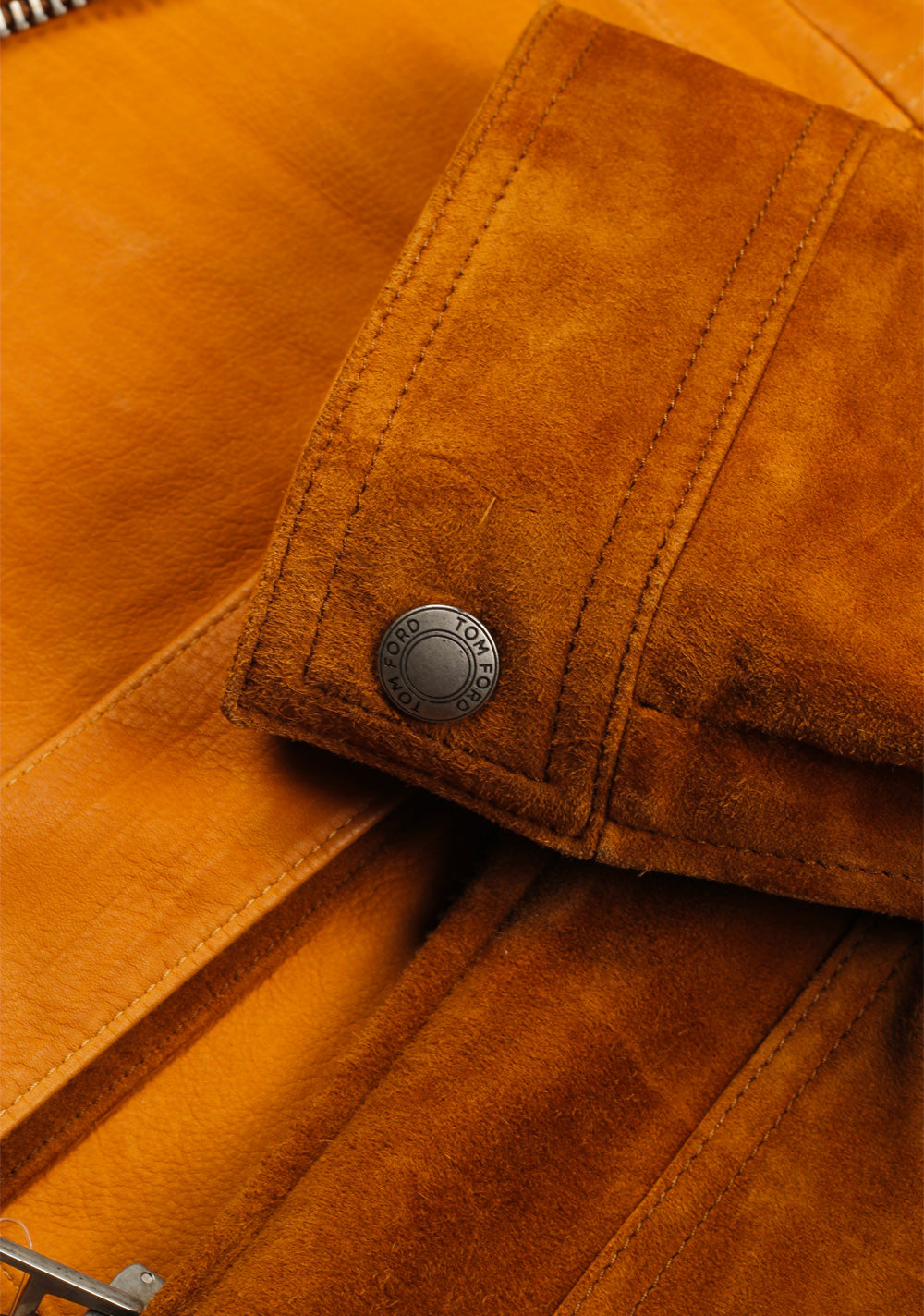 TOM FORD Military Leather Suede Jacket Coat Size 48 / 38R U.S. Outerwear
