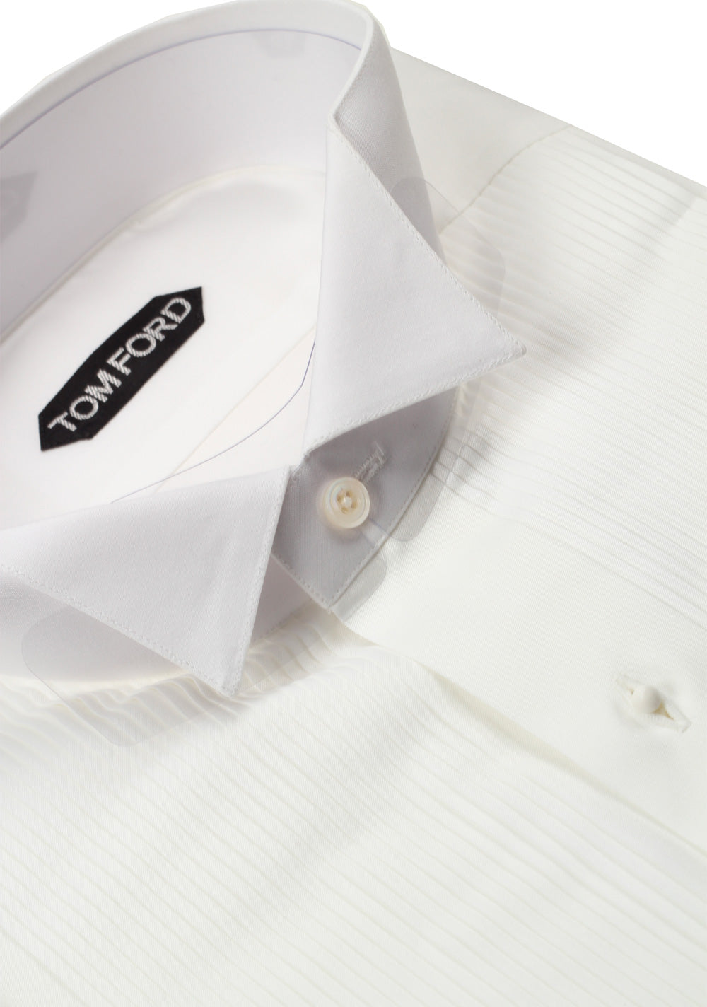 TOM FORD Solid White Tuxedo Shirt Size 41 / 16 U.S.