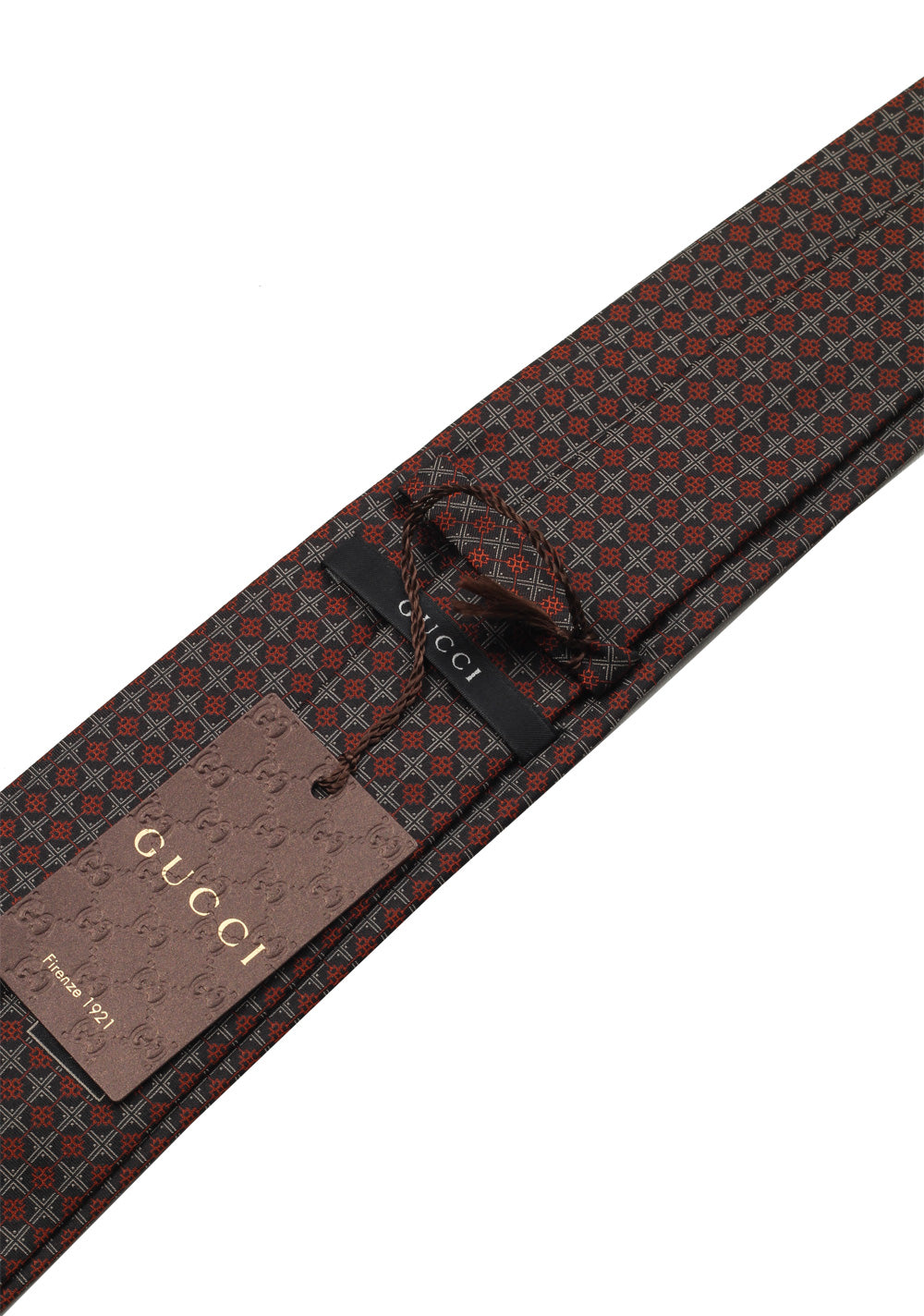 Gucci Gray / Brownish Patterned Tie