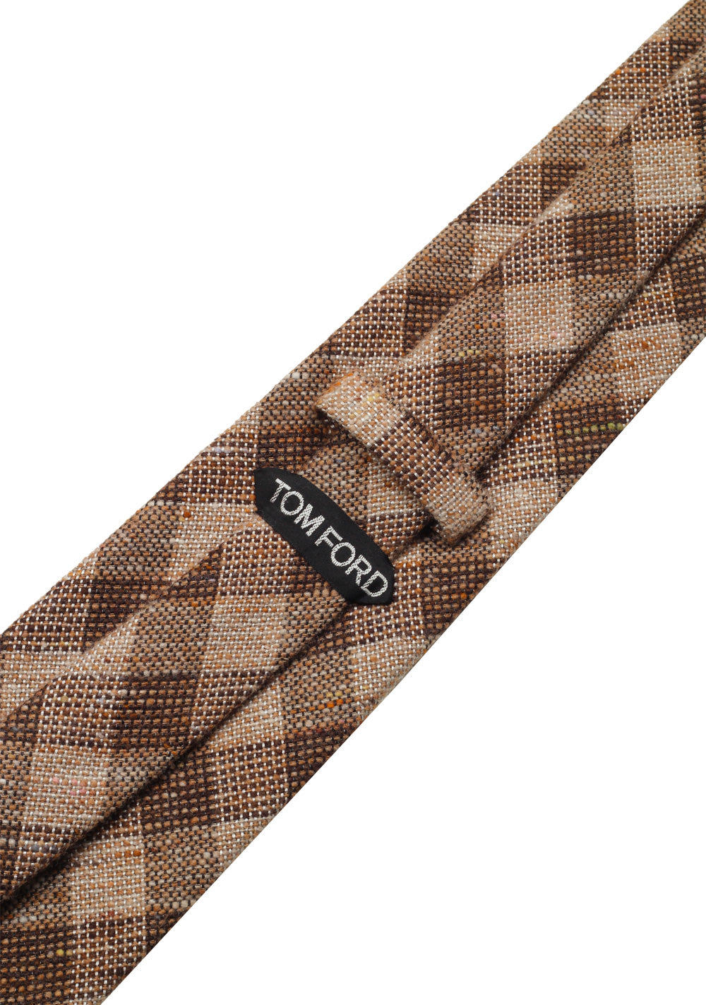 TOM FORD Checked Brown Tie In Silk