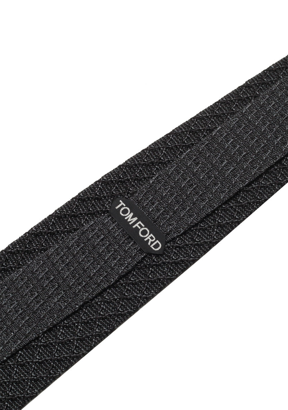 TOM FORD Patterned Gray Knitted Tie In Silk