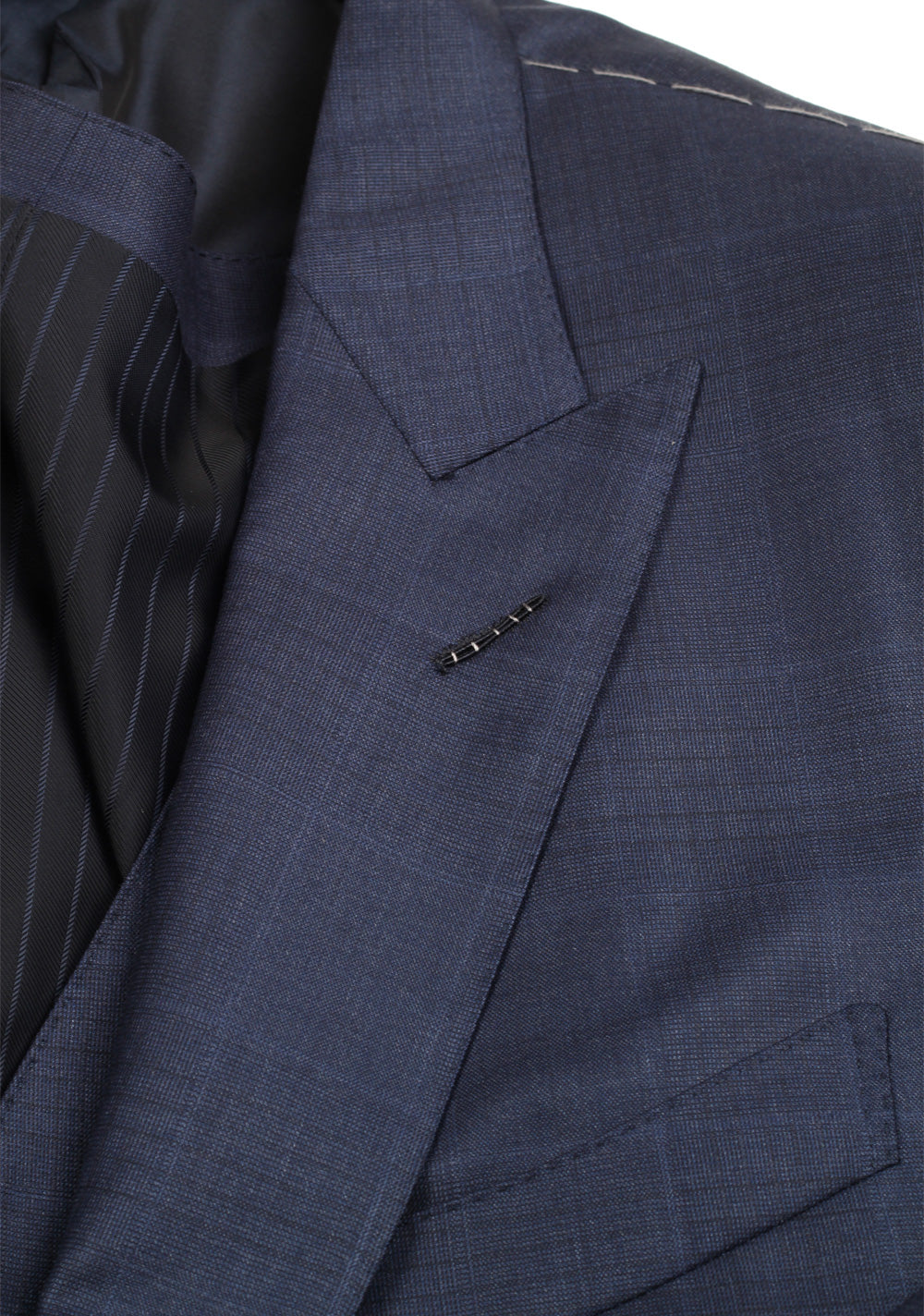 TOM FORD O'Connor Blue Checked 3 Piece Suit Size 56 / 46R U.S. Fit Y