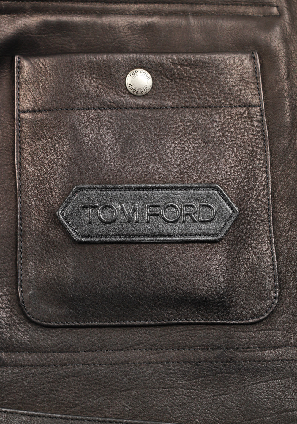 TOM FORD Military Leather Suede Jacket Coat Size 54 / 44R U.S. Outerwear