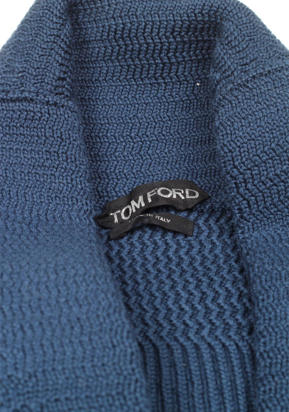 TOM FORD Blue Shawl Collar Cardigan 007 / Mcqueen Size 56 / 46R U.S. Wool