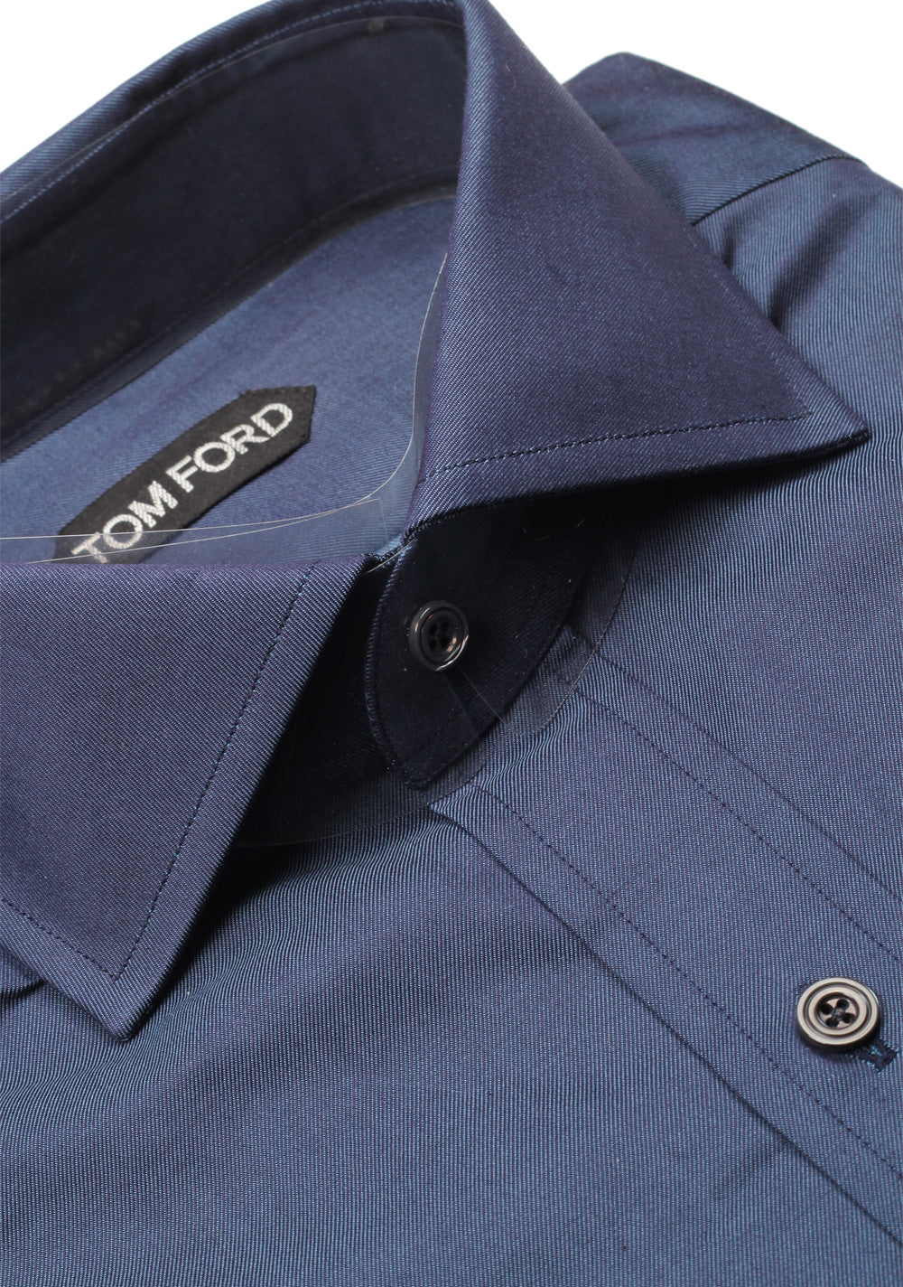 TOM FORD Solid Blue Dress Shirt Size 40 / 15,75 U.S. Slim Fit