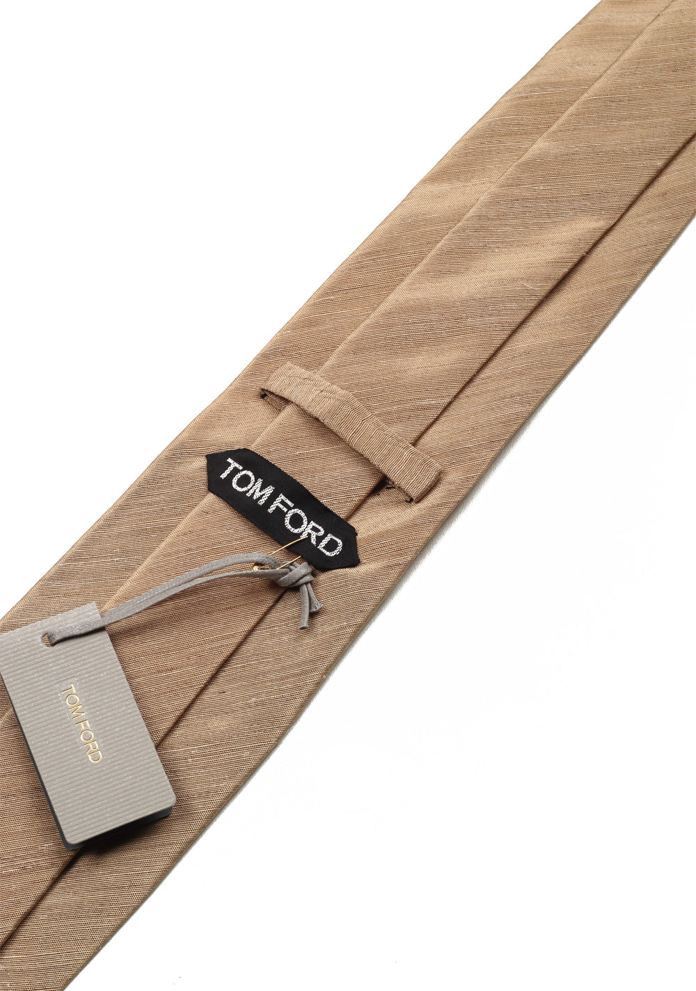 TOM FORD Solid Beige Tie In Silk
