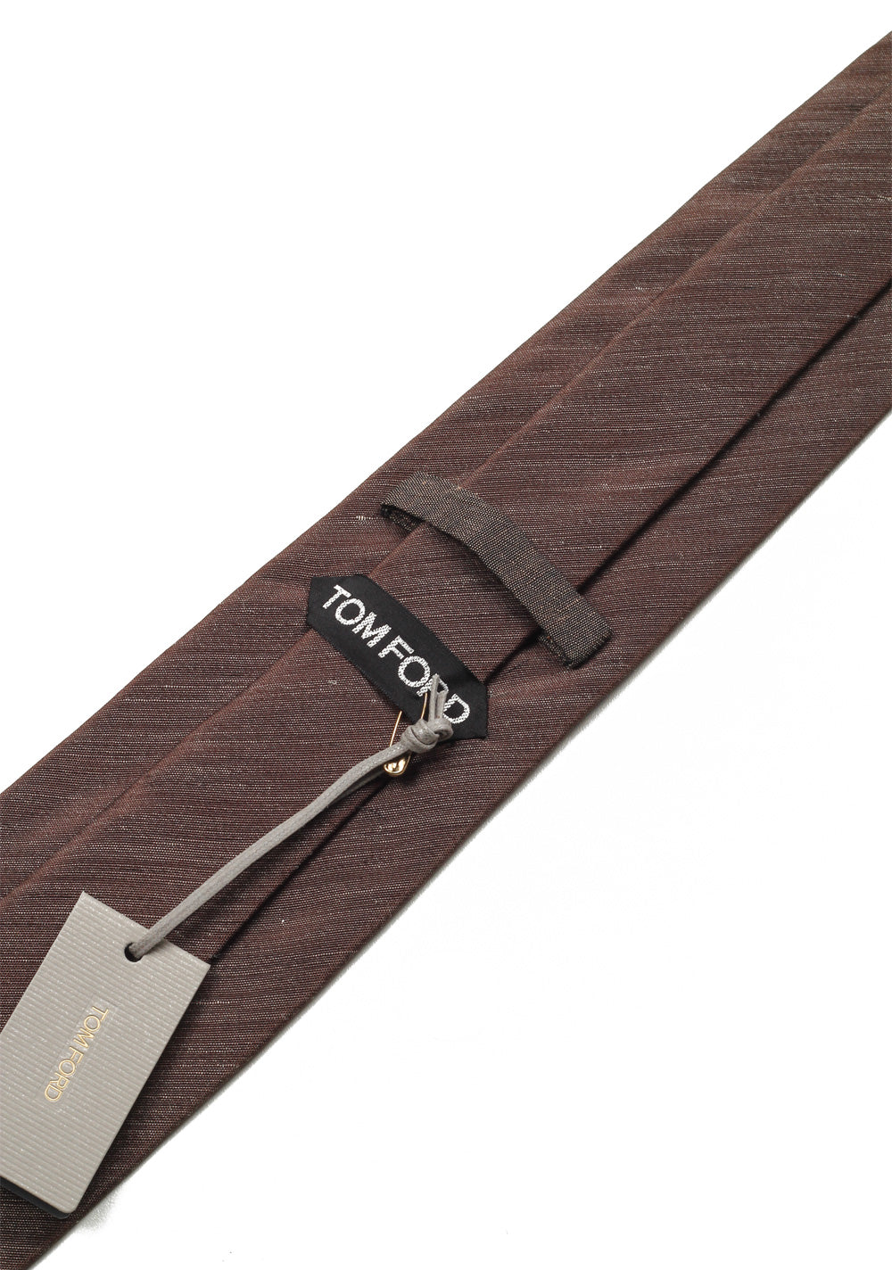 TOM FORD Solid Brown Tie In Silk