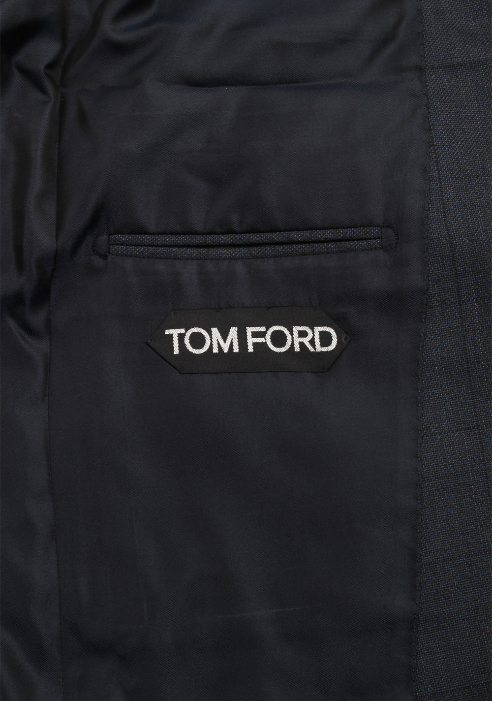 TOM FORD Shelton Checked Blue Suit Size 48 / 38R U.S. In Wool Silk