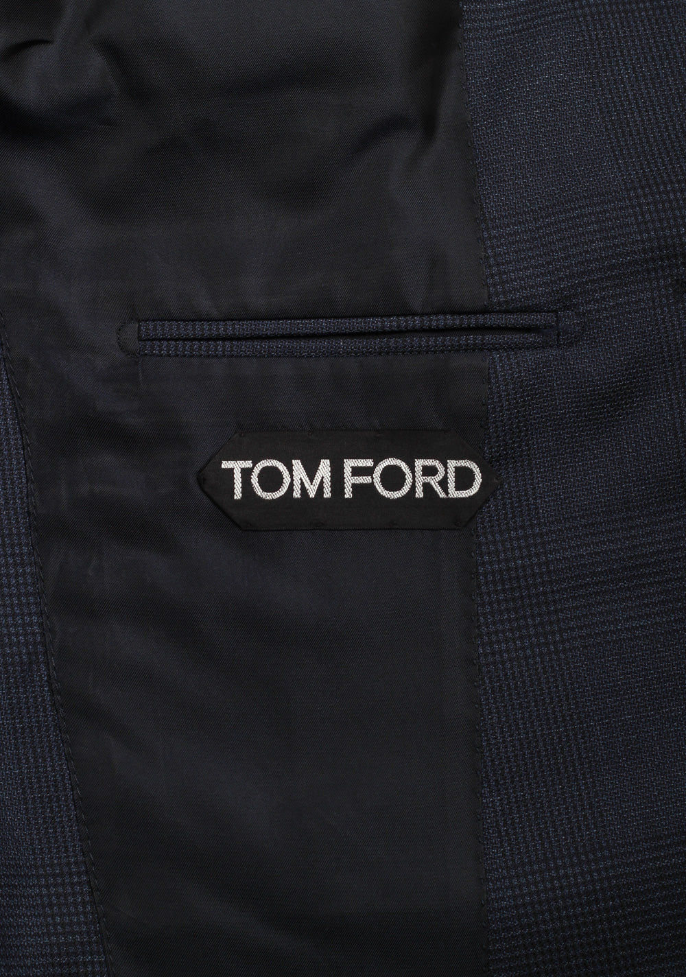 TOM FORD Shelton Checked Blue Suit Size 48 / 38R U.S. In Silk Wool