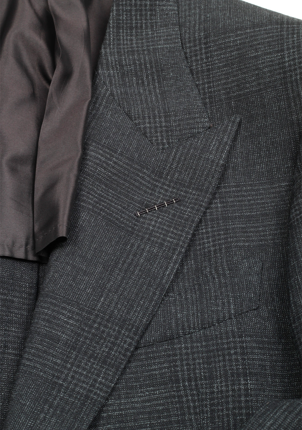TOM FORD Shelton Checked Gray Sport Coat Size 48 / 38R U.S. In Mohair Linen