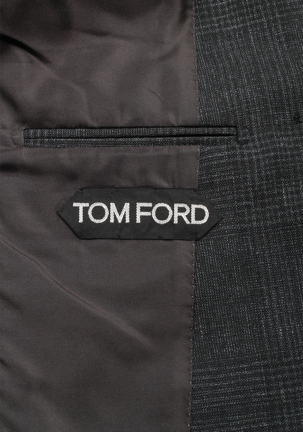 TOM FORD Shelton Checked Gray Sport Coat Size 48 / 38R U.S. In Mohair Linen