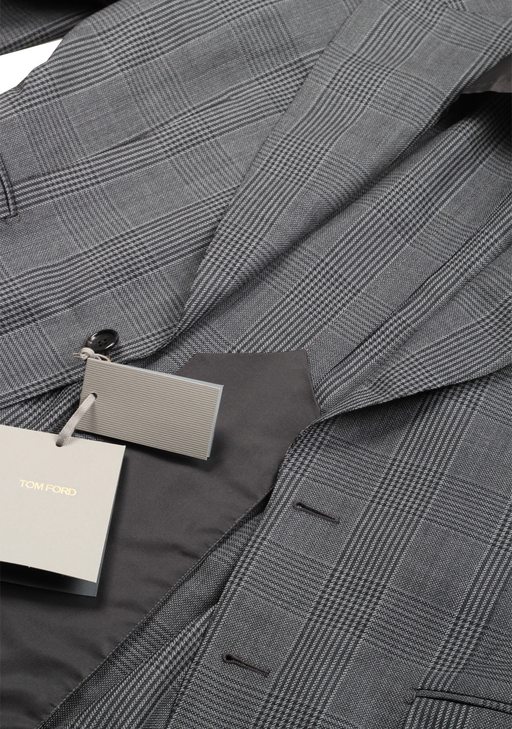 TOM FORD Shelton Checked Gray Sport Coat Size 48 / 38R U.S. In Wool Silk