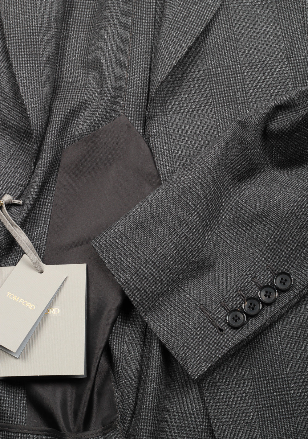 TOM FORD Shelton Checked Gray Sport Coat Size 48 / 38R U.S. In Wool