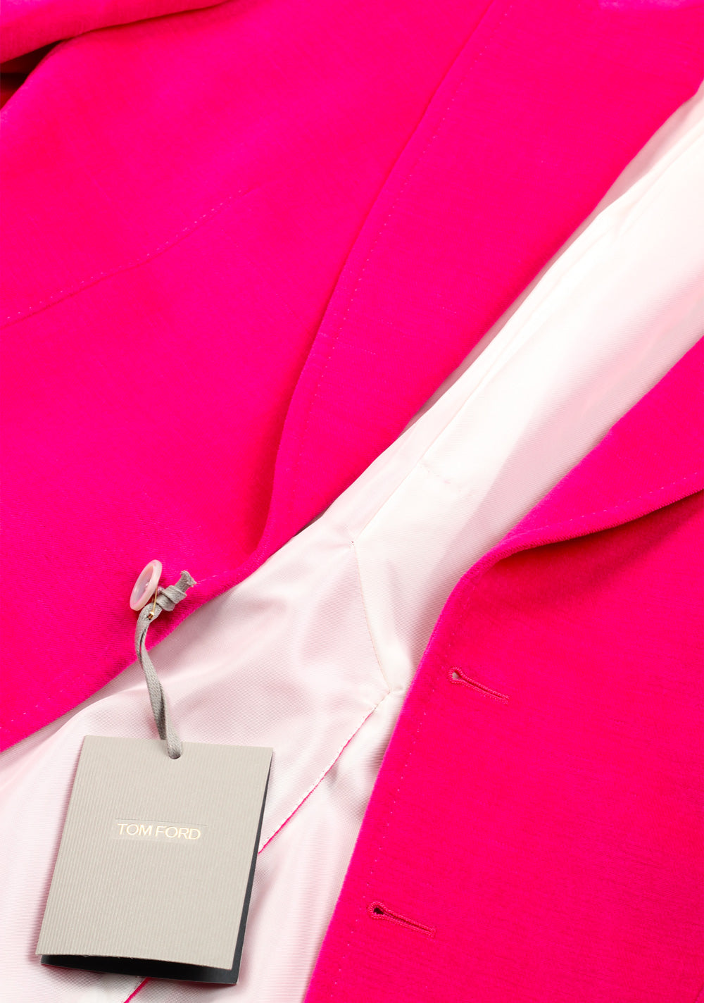 TOM FORD Shelton Velvet Pink Sport Coat Size 56 / 46R U.S. In Cotton Linen
