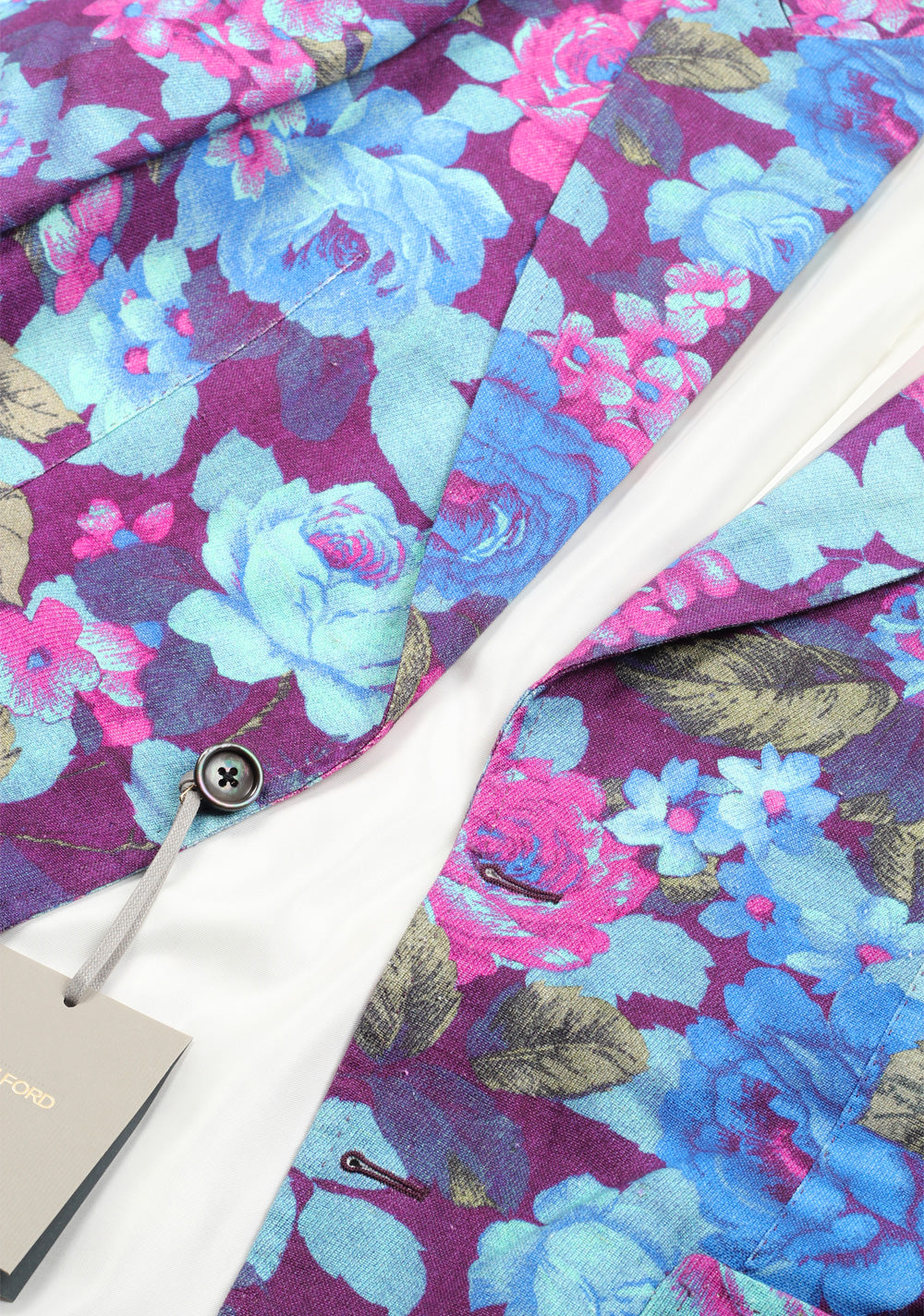 TOM FORD Shelton Pink Floral Sport Coat Size 48 / 38R U.S. In Linen