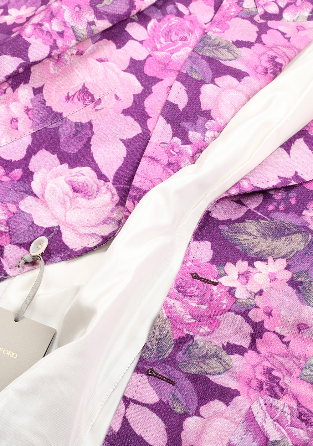 TOM FORD Shelton Pink Floral Sport Coat Size 48 / 38R U.S. In Linen