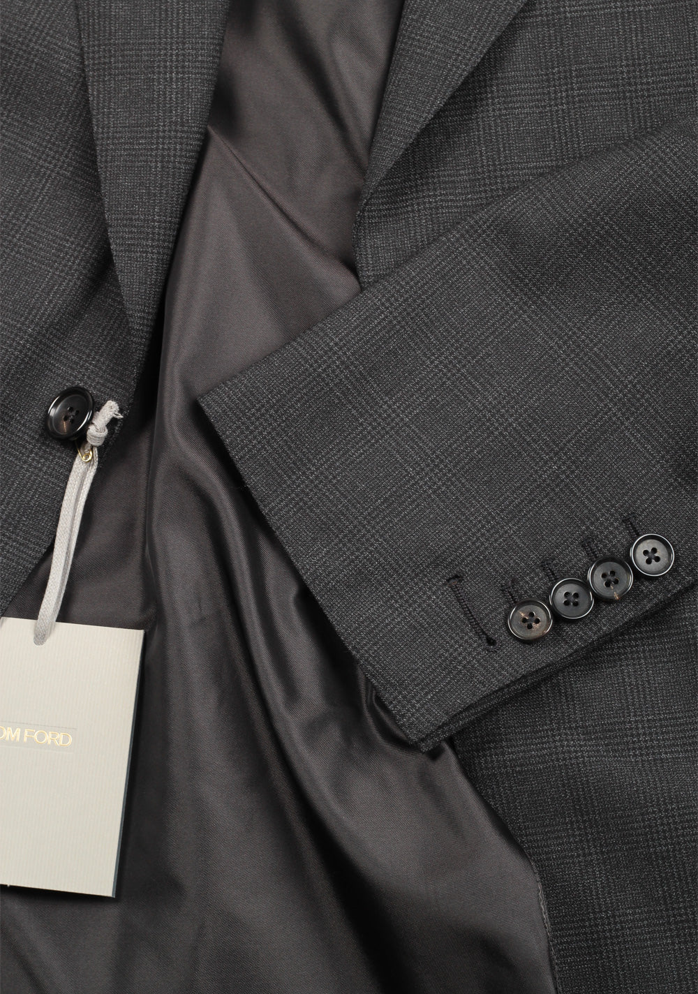 TOM FORD Shelton Checked Gray Suit Size 48 / 38R U.S. In Wool