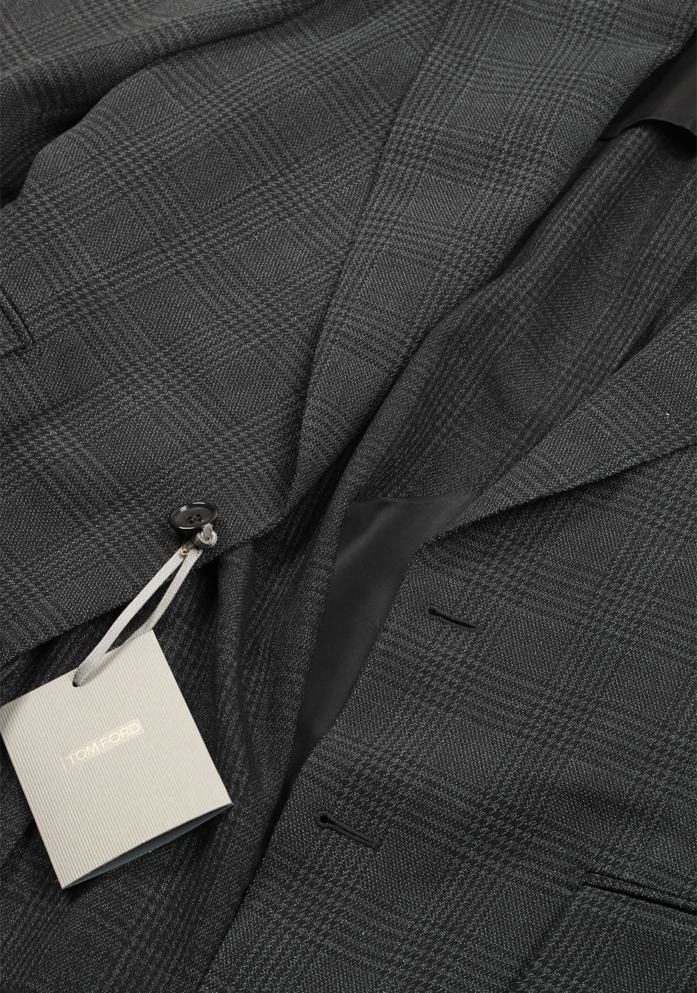 TOM FORD Shelton Checked Gray Suit Size 48 / 38R U.S. In Wool