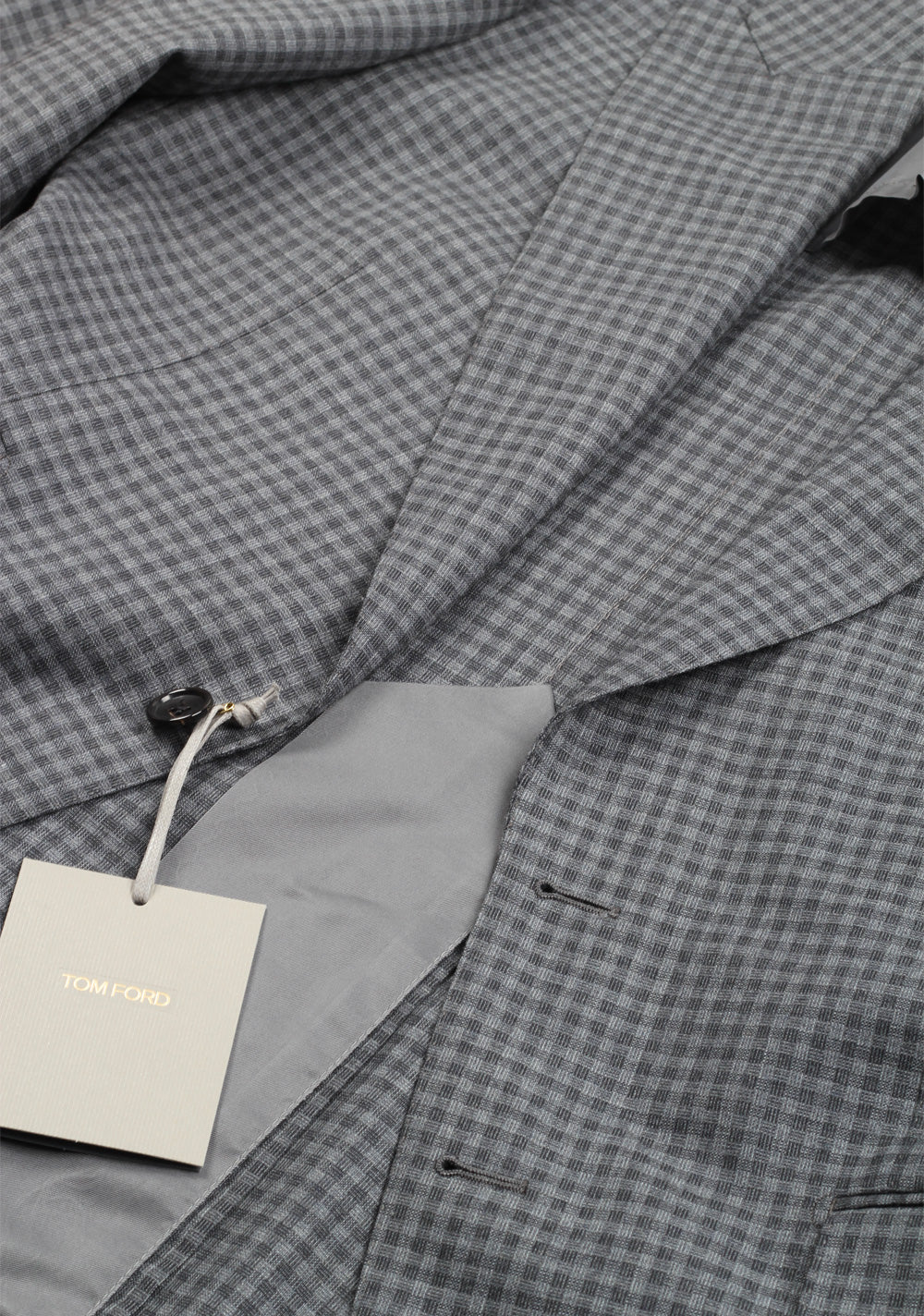 TOM FORD Shelton Checked Gray Suit Size 48 / 38R U.S. In Wool