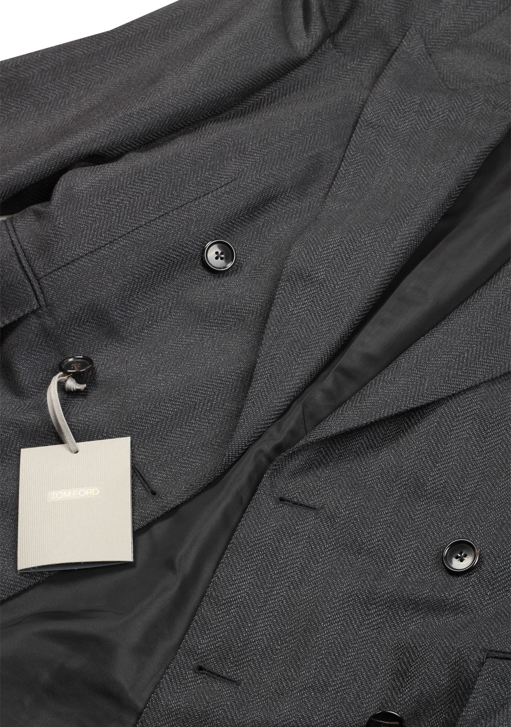 TOM FORD Shelton Gray Double Breasted Suit Size 48 / 38R U.S. In Mohair Wool