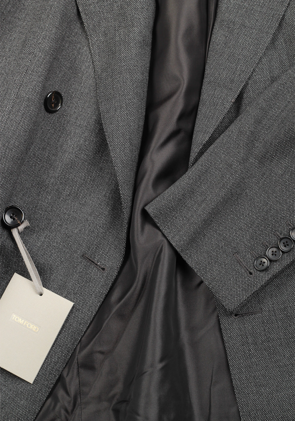 TOM FORD Shelton Gray Double Breasted Suit Size 48 / 38R U.S. In Wool