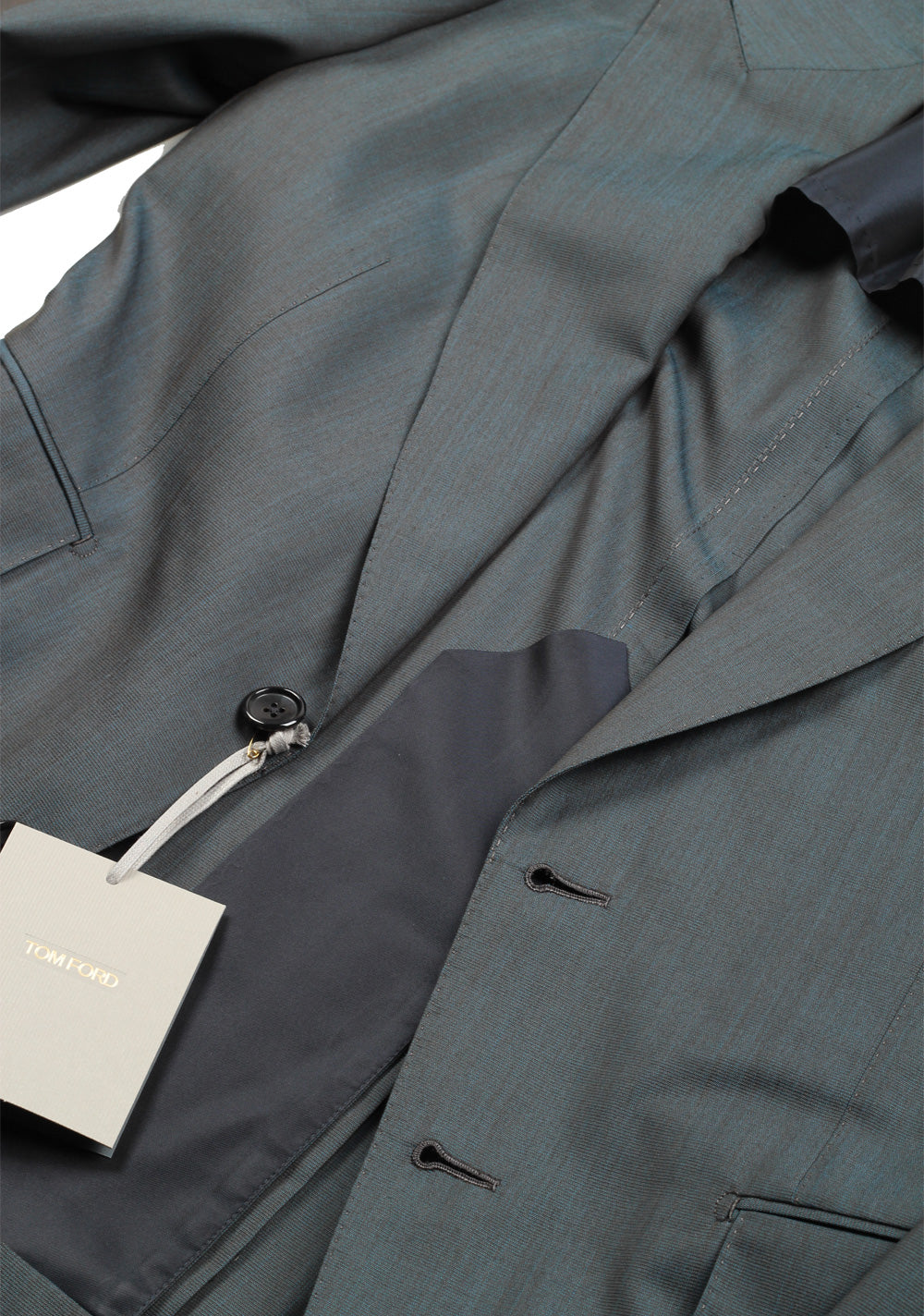 TOM FORD Shelton Turquoise Suit Size 48 / 38R U.S. In Wool Silk