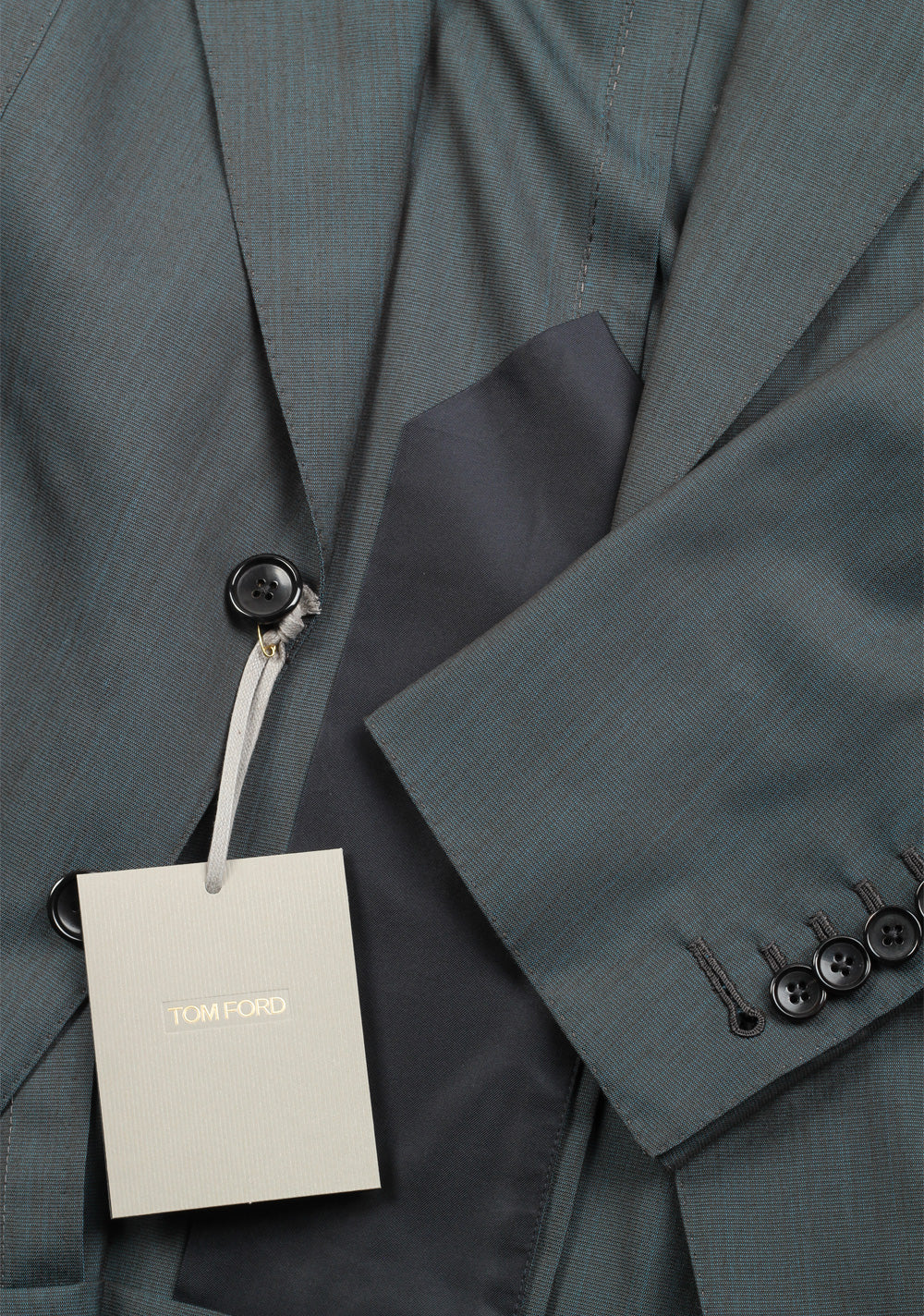 TOM FORD Shelton Turquoise Suit Size 48 / 38R U.S. In Wool Silk