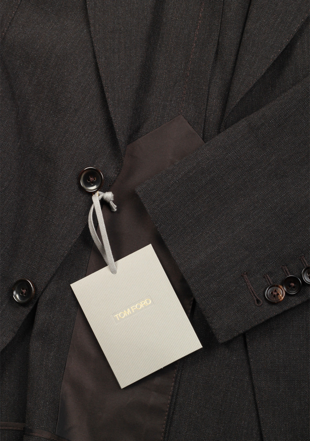 TOM FORD Shelton Brown Suit Size 48 / 38R U.S. In Mohair Wool Silk