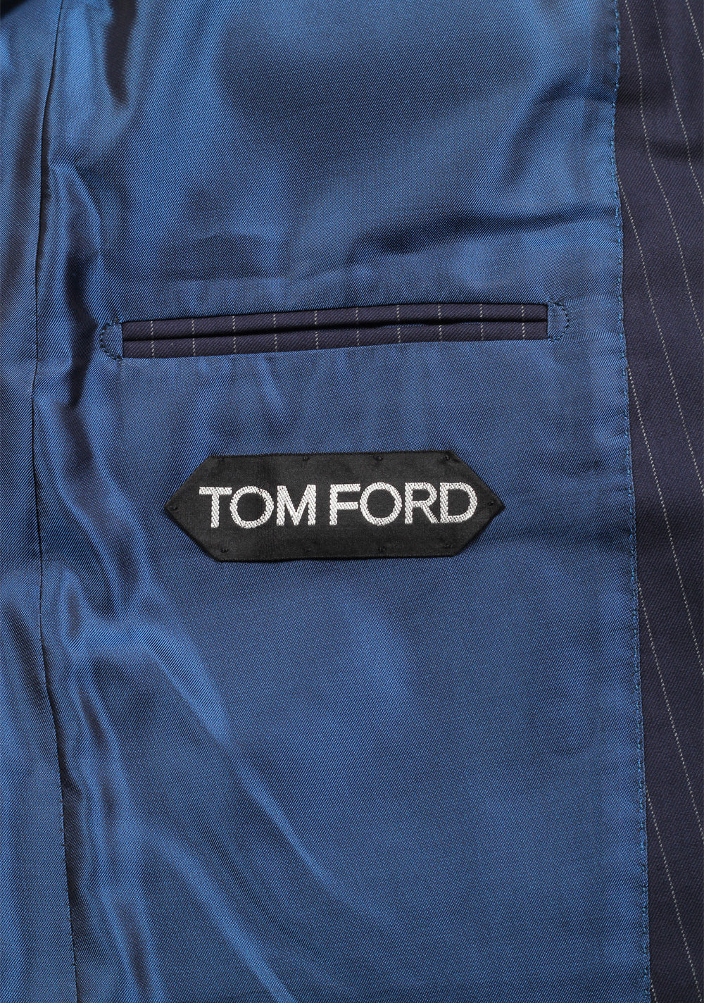 TOM FORD O'Connor Striped Blue Suit Size 48C / 38S U.S. Wool Silk Fit Y