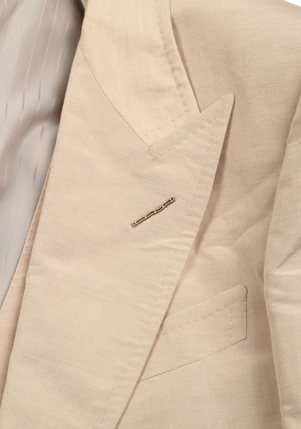 TOM FORD Shelton Beige 3 Piece Suit Size 48 / 38R U.S. In Linen Silk