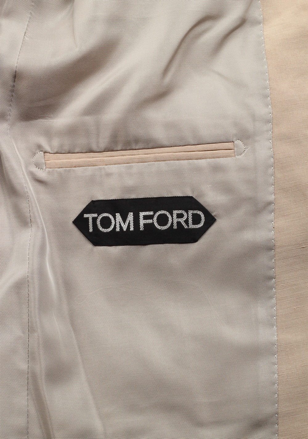 TOM FORD Shelton Beige 3 Piece Suit Size 48 / 38R U.S. In Linen Silk