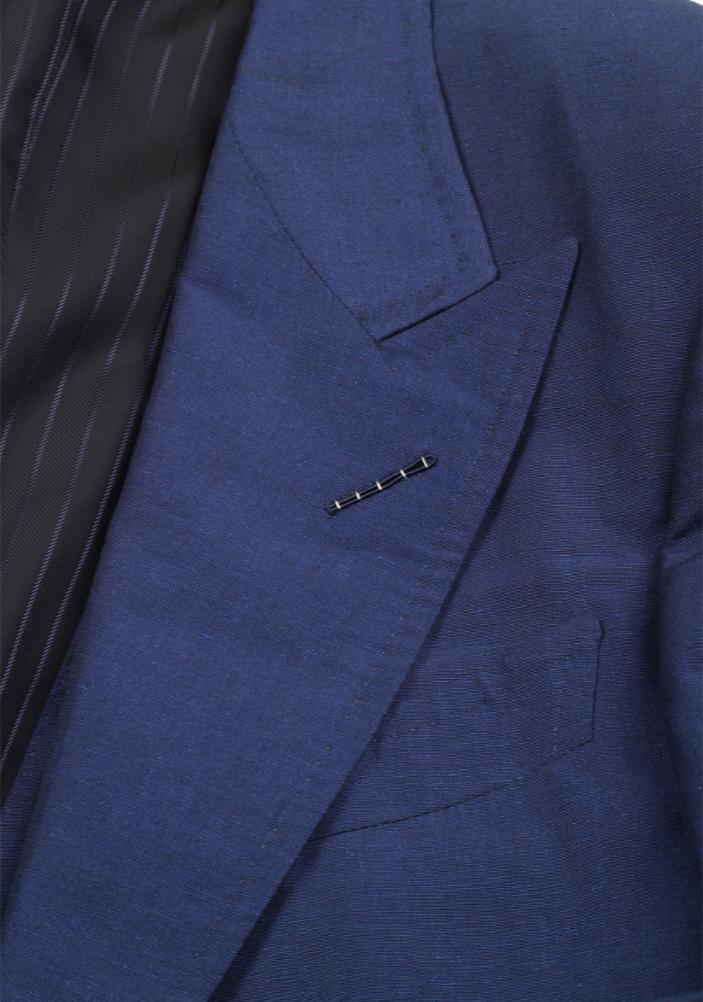 TOM FORD Shelton Blue 3 Piece Suit Size 48 / 38R U.S. In Linen Silk
