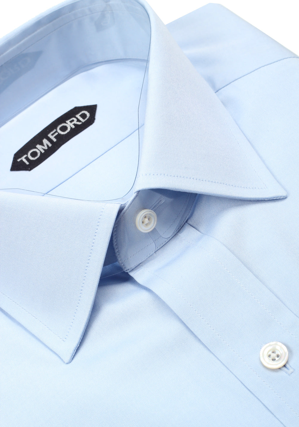 TOM FORD Solid Blue Dress Shirt Size 40 / 15,75 U.S. Slim Fit