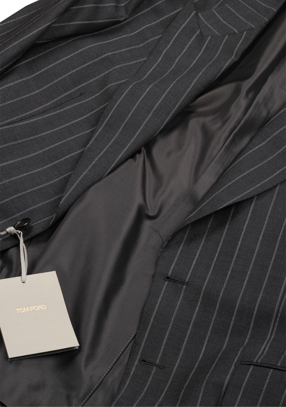 TOM FORD Shelton Striped Gray Suit Size 48 / 38R U.S. In Wool