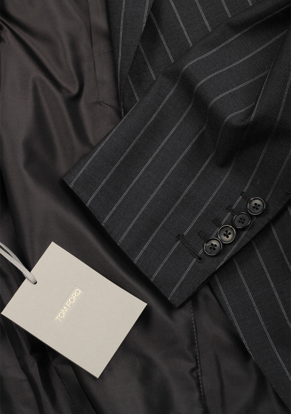 TOM FORD Shelton Striped Gray Suit Size 48 / 38R U.S. In Wool