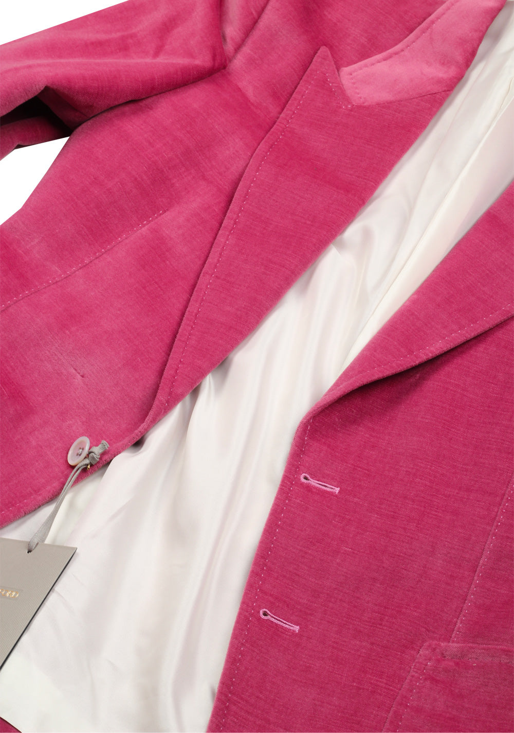TOM FORD Shelton Pink Velvet Suit Size 48 / 38R U.S. In Cotton Linen