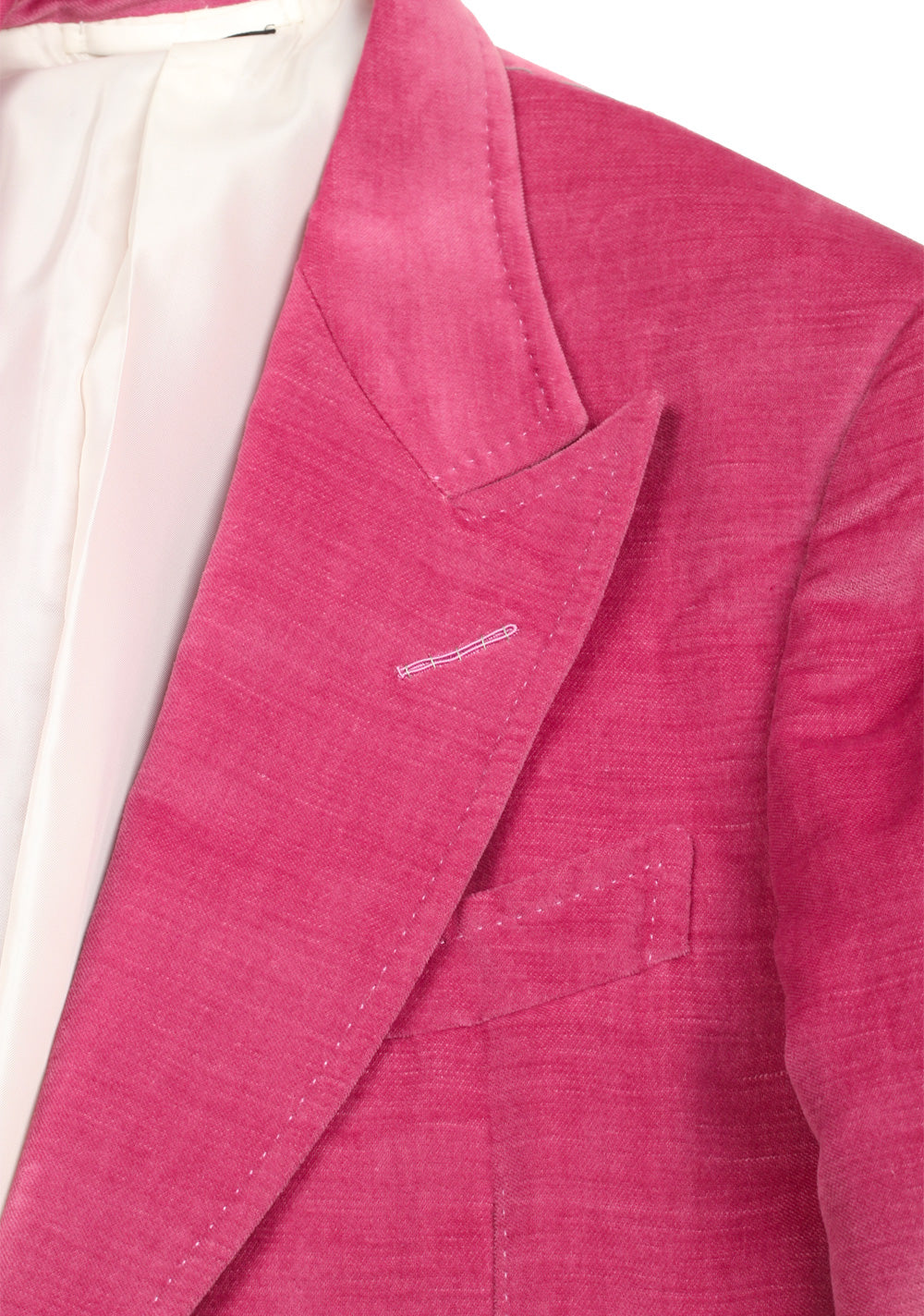 TOM FORD Shelton Pink Velvet Suit Size 48 / 38R U.S. In Cotton Linen