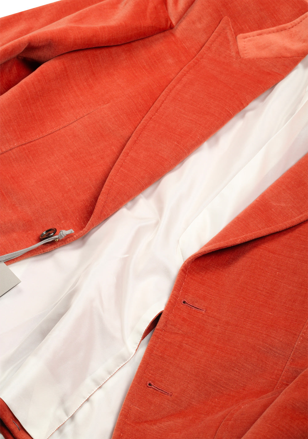 TOM FORD Shelton Orange Velvet Suit Size 48 / 38R U.S. In Cotton Linen