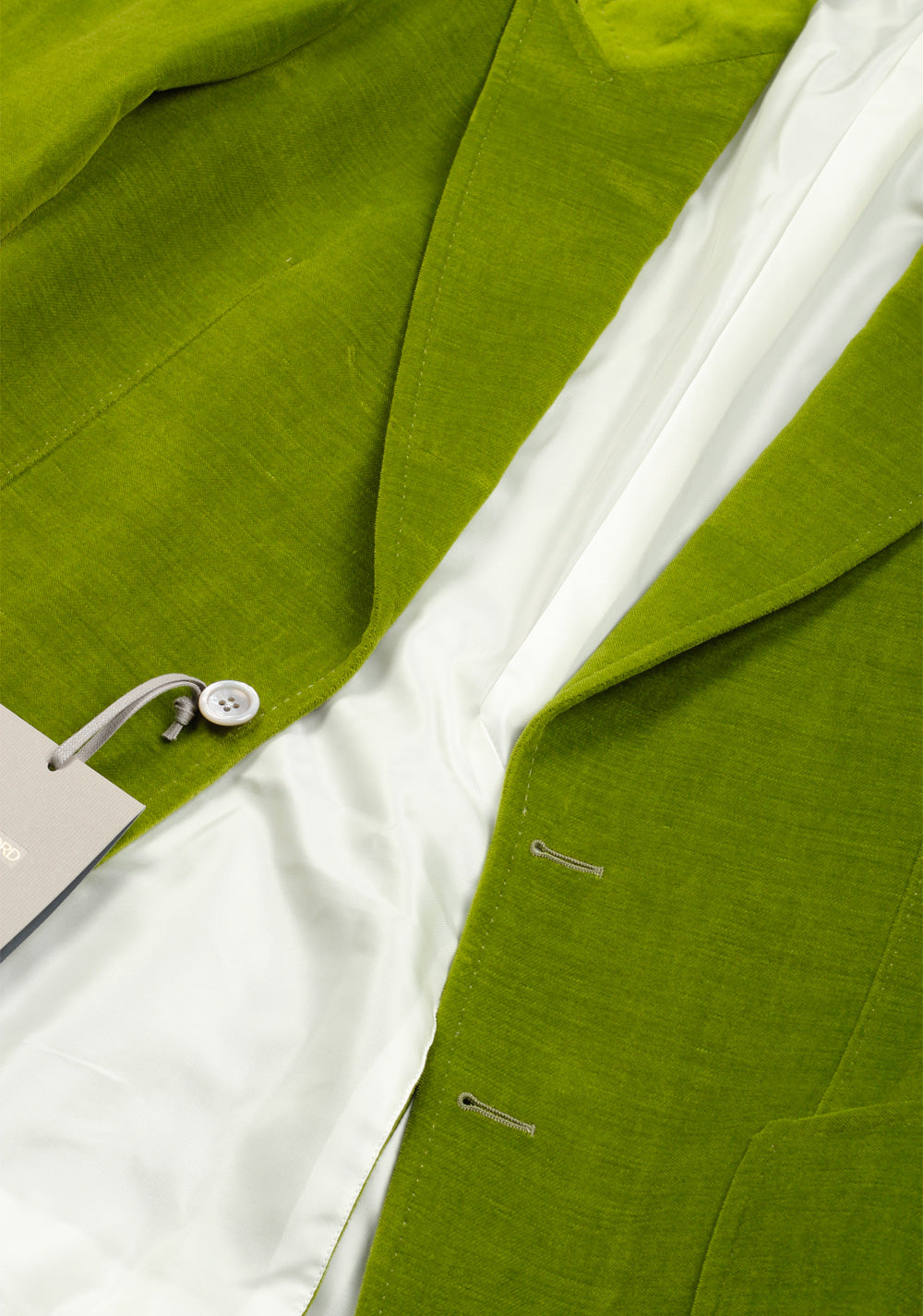 TOM FORD Shelton Green Velvet Suit Size 48 / 38R U.S. In Cotton Linen
