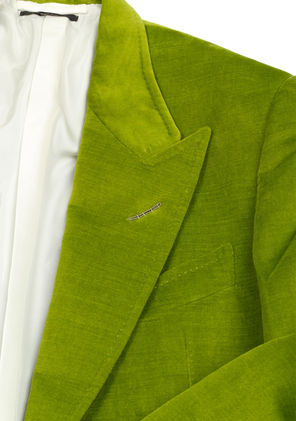 TOM FORD Shelton Green Velvet Suit Size 48 / 38R U.S. In Cotton Linen