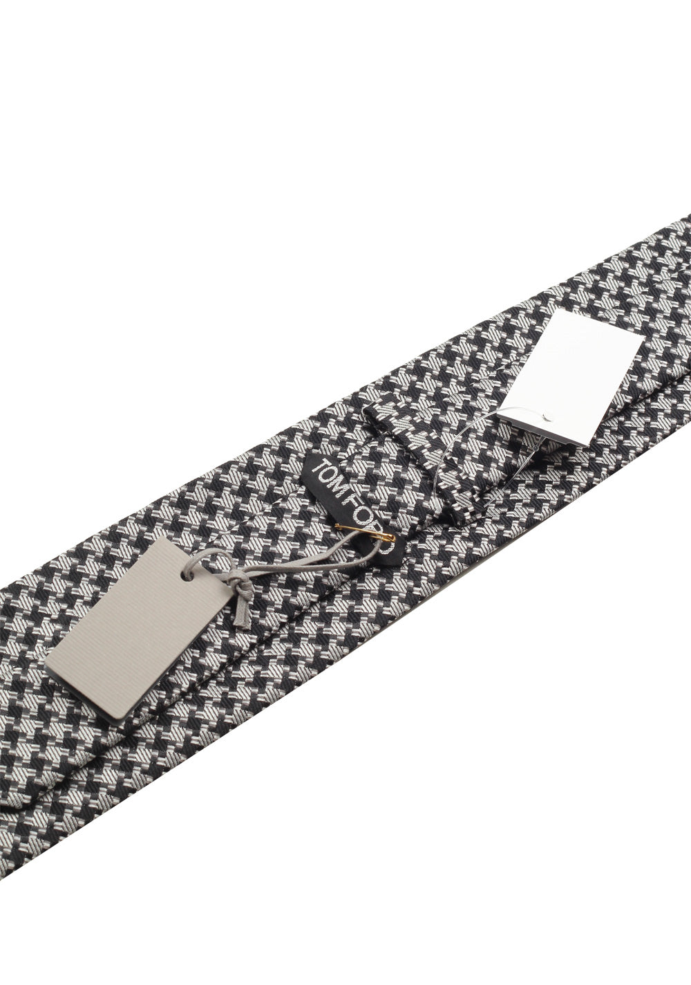 TOM FORD Patterned Black White Tie In Silk