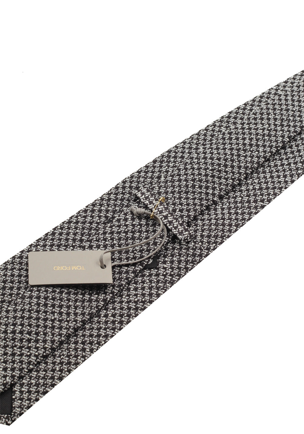 TOM FORD Patterned Black White Tie In Silk