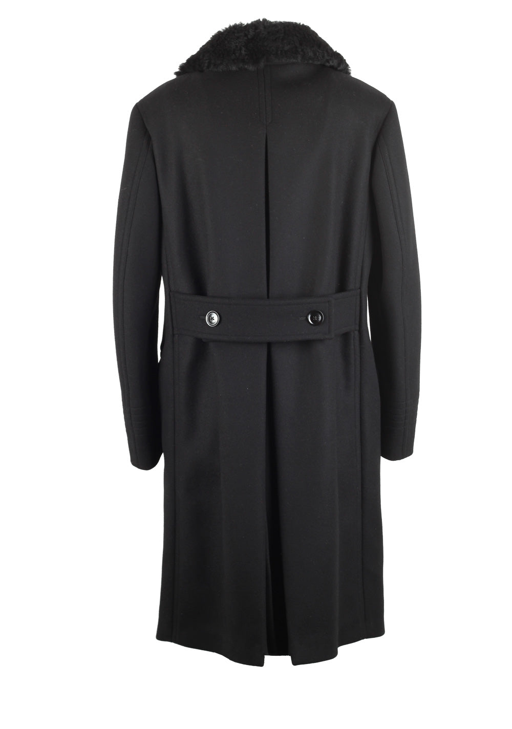 TOM FORD Shearling Trimmed Black Over Coat Size 48 / 38R U.S. Outerwear