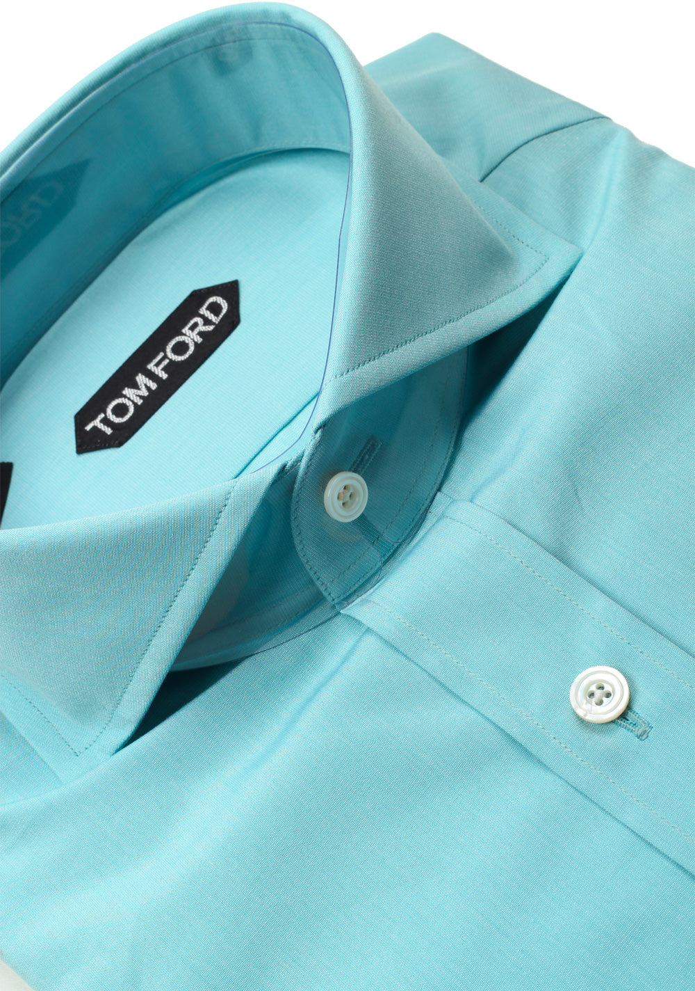 TOM FORD Solid Turquoise Dress Shirt Size 39 / 15,5 U.S.