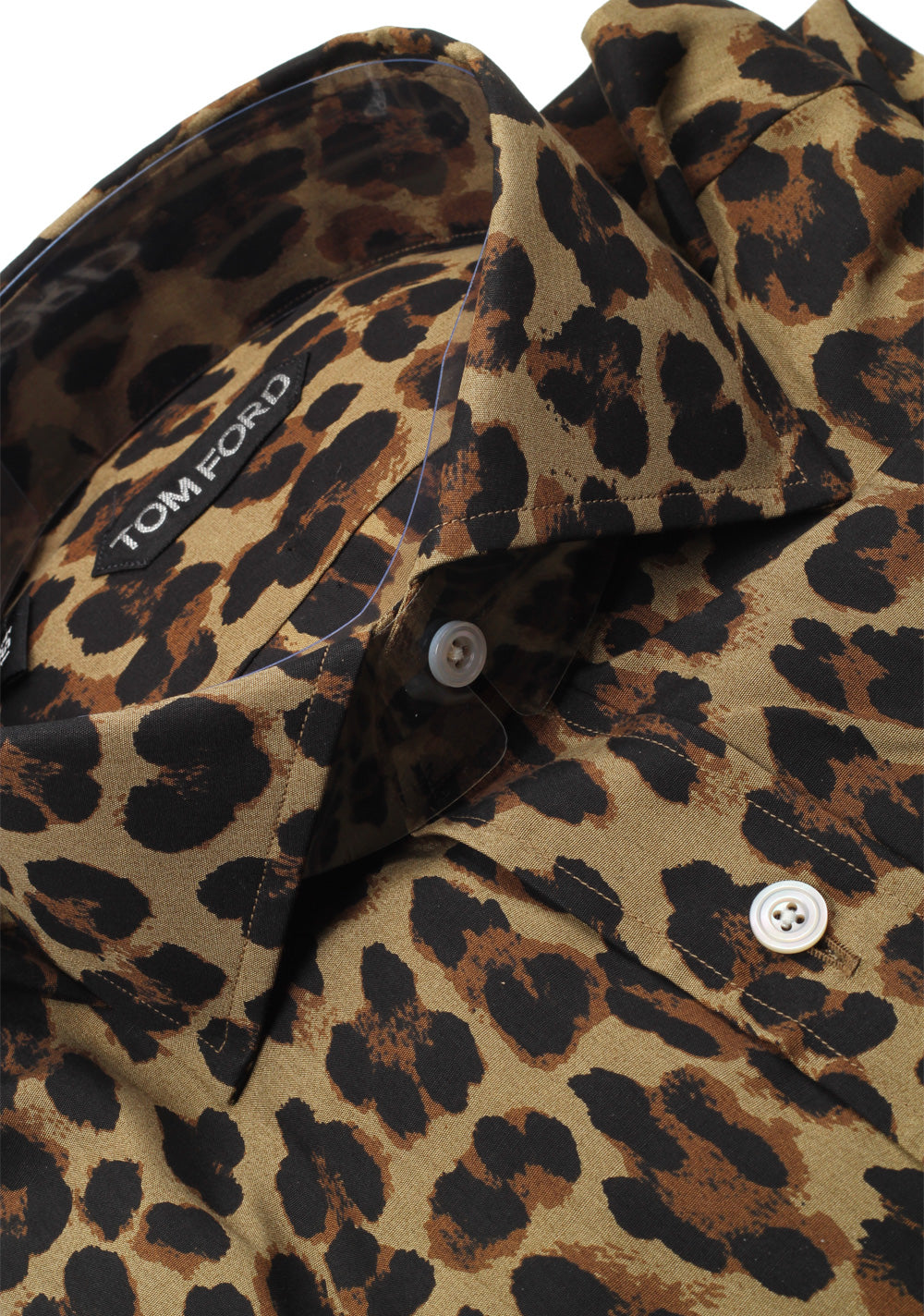 TOM FORD Brown Leopard Shirt Size 40 / 15,75 U.S.