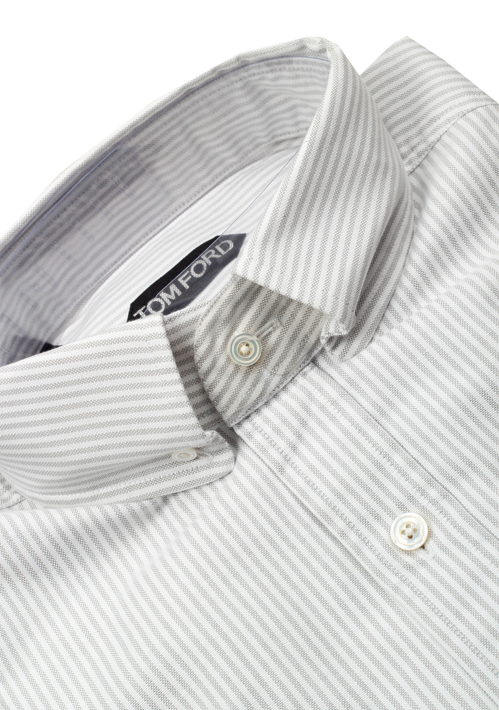 TOM FORD Striped White Gray Button Down Casual Shirt Size 40 / 15,75 U.S.