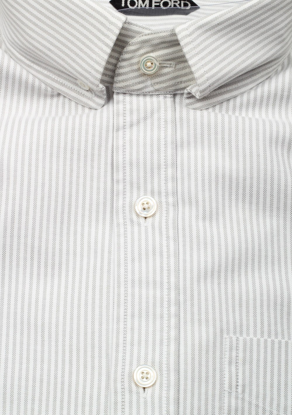 TOM FORD Striped White Gray Button Down Casual Shirt Size 40 / 15,75 U.S.