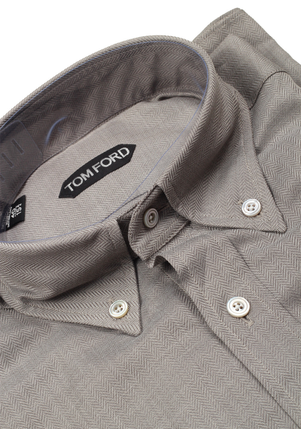 TOM FORD Solid Gray Button Down Casual Shirt Size 40 / 15,75 U.S.