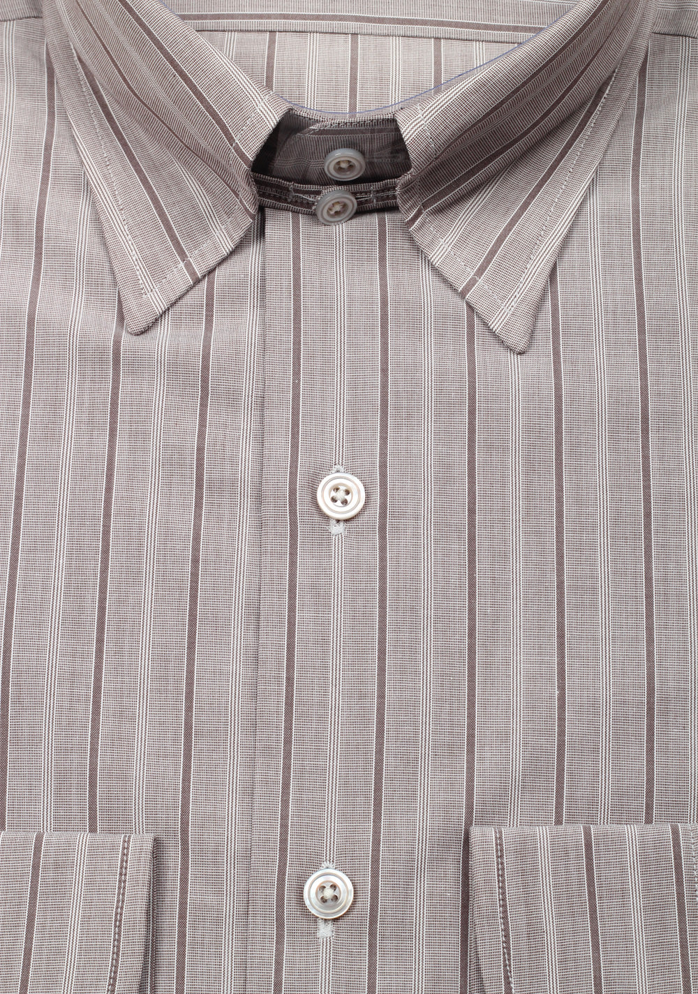 TOM FORD Striped Grayish Brown High Collar Dress Shirt Size 40 / 15,75 U.S.