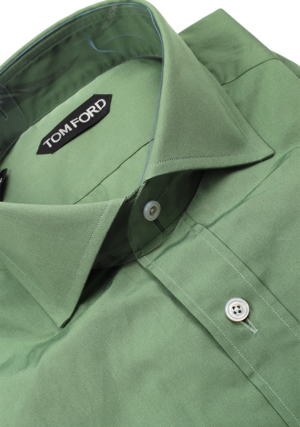 TOM FORD Solid Green Dress Shirt Size 40 / 15,75 U.S.